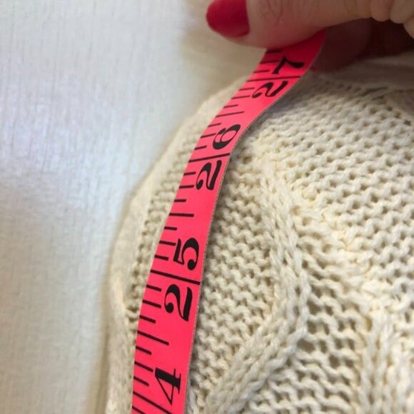 Military Hippie NWT Women's Cable Knit Sweater Layered Cream S/M Jazzy Cozy - Picture 10 of 11